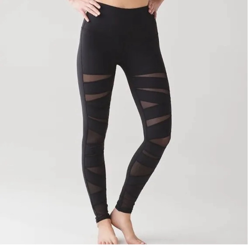 Lululemon Wunder Under Cut Out Mesh Leggings, 28 length